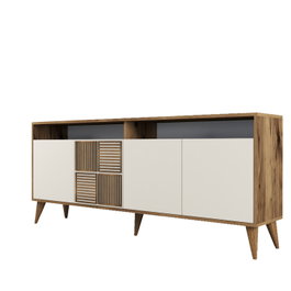 Hanah Home Consola Nogal, Crema 180cm Ancho